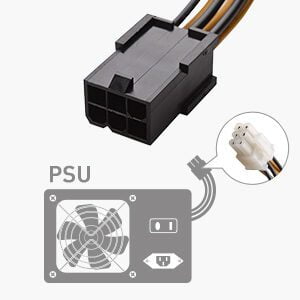 6 PiN TO 8 PiN PCIe POWER CABLE CONNECTOR (6+2) 6