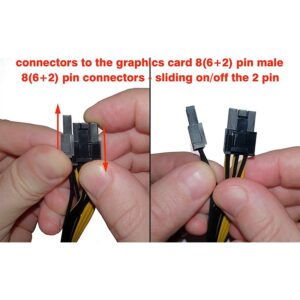 6 PiN TO DUAL 8 PiN PCIe POWER CABLE CONNECTOR (6+2) BIG SIZE 60CM 7