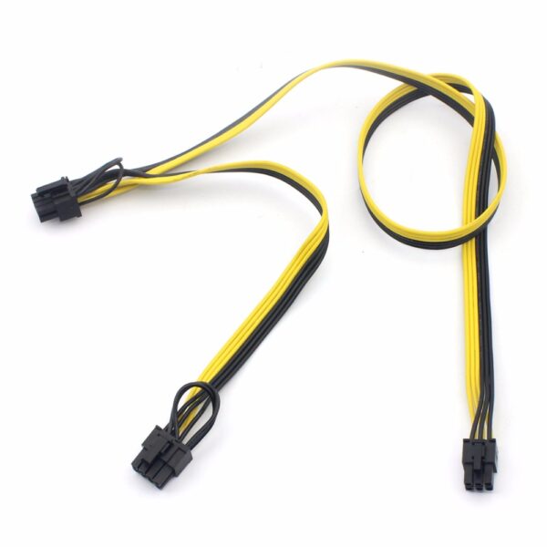 6 PiN TO DUAL 8 PiN PCIe POWER CABLE CONNECTOR (6+2) BIG SIZE 60CM 9