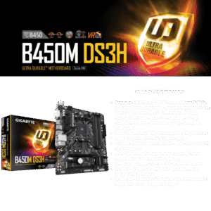 GiGABYTE B450M DS3H AMD RYZEN MOTHERBOARD Used 6