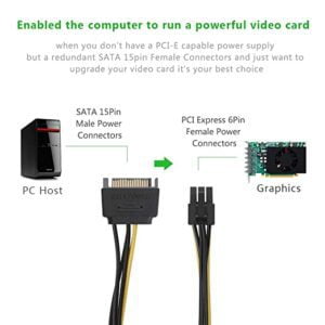SATA POWER TO 6 PIN PCIe POWER CABLE CoNNECToR 4