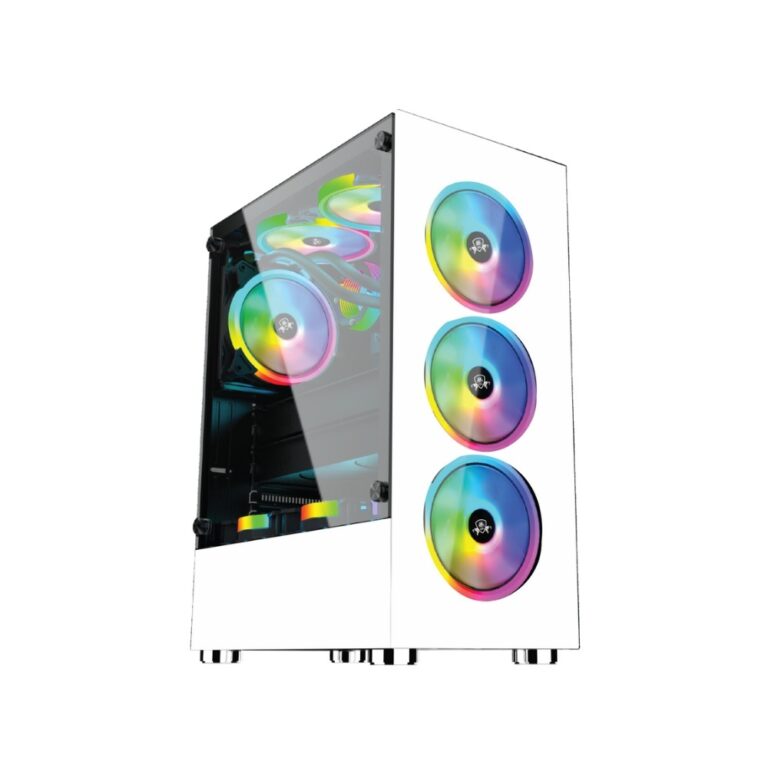 Aa Computer Case CRACKER GAMING PC CASE WHITE WITH 3 NO AA-888 RGB FAN
