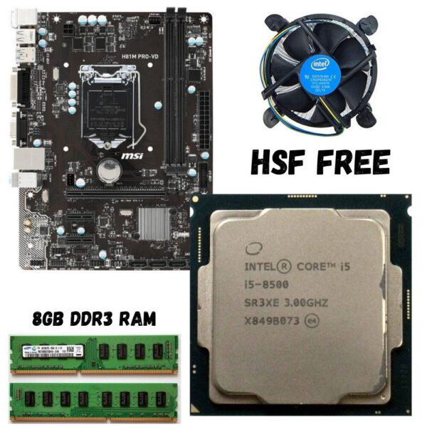 i7 4790 4TH GEN MOTHERBOARD PROCESSOR 8GB RAM MSI H81-PRO VD