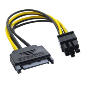SATA POWER TO 6 PIN PCIe POWER CABLE CoNNECToR