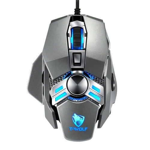 T-WOLF V10 WARRIOR SILVER RGB GAMING MOUSE