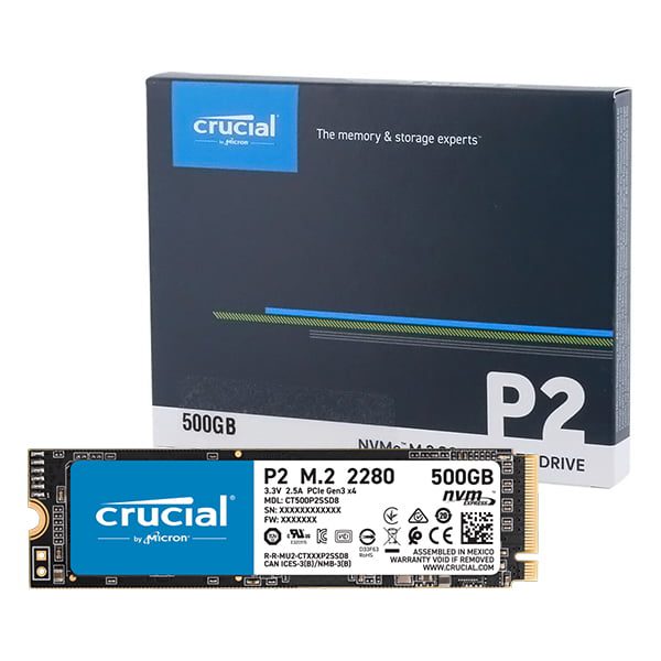 CRUCIAL P2 500GB 2280 NVMe M.2 SSD