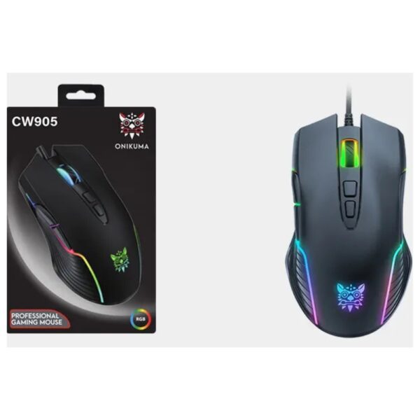 ONIKUMA CW905 BLACK WiRED RGB GAMING MoUSE 7200 DPI 15