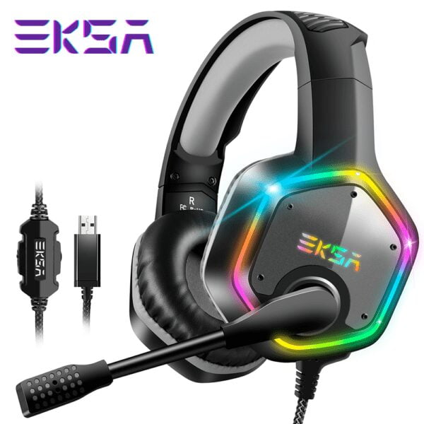 EKSA E1000 RGB USB GAMING HEADSET 7.1 SURROUND SOUND STEREO HEADPHONES