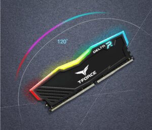 32GB DDR4 RAM 3600Mhz BLACK TEAMGRoUP T-FoRCE DELTA AURA SYNC RGB GAMiNG RAM (2 X 16GB) 10