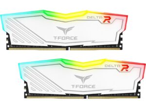 32GB DDR4 RAM 3600Mhz WHITE TEAMGRoUP T-FoRCE DELTA AURA SYNC RGB GAMiNG RAM (2 X 16GB) 7