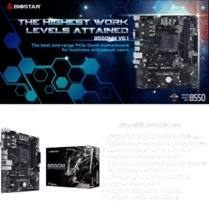 BiOSTAR B550MH AMD RYZEN MOTHERBOARD MiCRO ATX 110 (10)