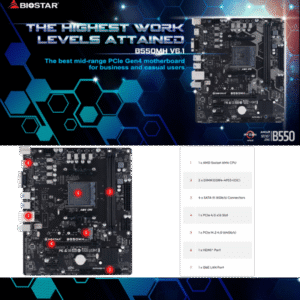 BiOSTAR B550MH AMD RYZEN MOTHERBOARD MiCRO ATX 110 (3)