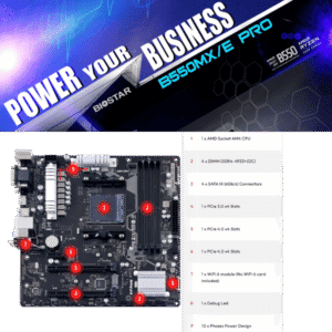 BiOSTAR B550MXE PRO AMD RYZEN MOTHERBOARD MiCRO ATX 110 (2)