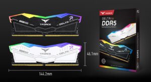 32GB DDR5 RAM 5600Mhz BLACK TEAMGRoUP T-FoRCE DELTA AURA SYNC RGB GAMiNG RAM (2 X 16GB) 15