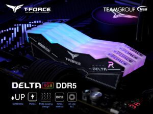 32GB DDR5 RAM 5600Mhz BLACK TEAMGRoUP T-FoRCE DELTA AURA SYNC RGB GAMiNG RAM (2 X 16GB) 8