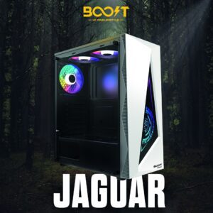 BOOST JAGUAR GAMiNG PC CASE WHITE WiTH 3 RGB FAN 1
