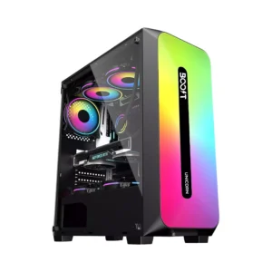 BOOST UNiCRON GAMiNG PC CASE BLACK WITH 3 RGB FAN