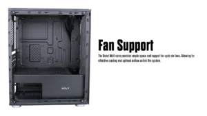 BOOST WOLF GAMiNG PC CASE BLACK WiTHOUT FAN 9