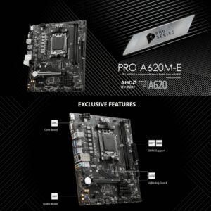 MSI PRO A620M-E AM5 RYZEN MOTHERBOARD DDR5 M-ATX 6