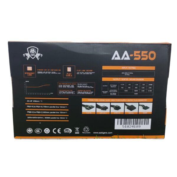 AA-TiGER 550W POWER SUPPLY 80+ BRONZE WiTH 1 YEAR WARRANTY 4