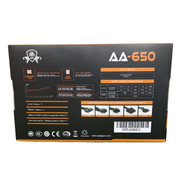AA-TiGER 650W POWER SUPPLY 80+ BRONZE WiTH 1 YEAR WARRANTY 3