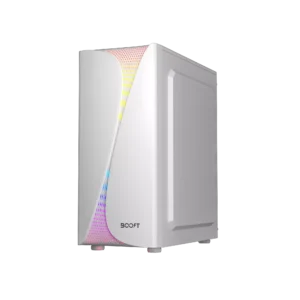 BOOST CHEETAH Pro GAMiNG PC CASE WHiTE WiTH 3 RGB FAN 3