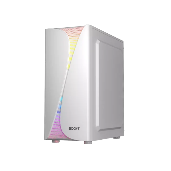 BOOST CHEETAH Pro GAMiNG PC CASE WHiTE WiTH 3 RGB FAN 3