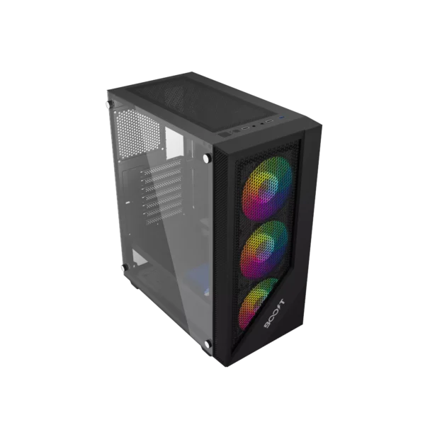 BOOST TiGER Pro GAMiNG PC CASE BLACK WITH 3 RGB FAN 1