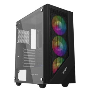 BOOST TiGER Pro GAMiNG PC CASE BLACK WITH 3 RGB FAN 12