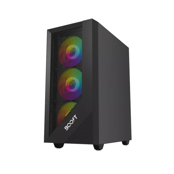 BOOST TiGER Pro GAMiNG PC CASE BLACK WITH 3 RGB FAN 2