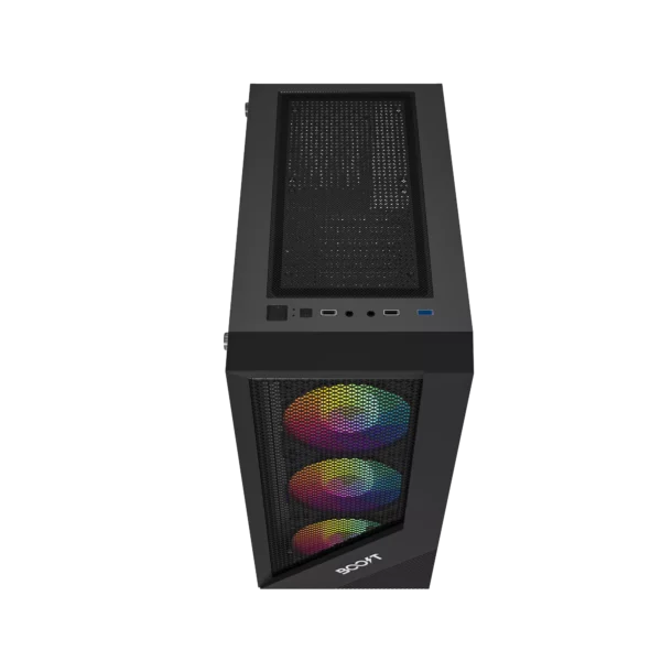 BOOST TiGER Pro GAMiNG PC CASE BLACK WITH 3 RGB FAN 4