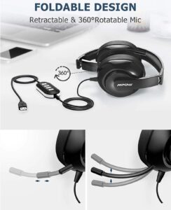 MPOW BH224A WiRED USB CALLiNG HEADPHONE NOiSE CANCELING MiC 13