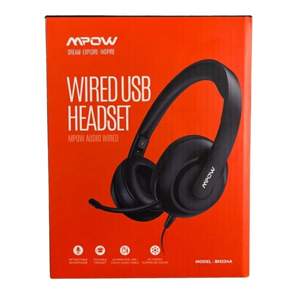 MPOW BH224A WiRED USB CALLiNG HEADPHONE NOiSE CANCELING MiC 20