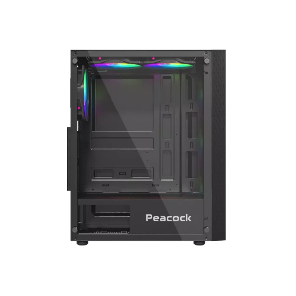 PEACOCK GAMiNG PC CASE BLACK WiTH STYLiSH Pen (without fan) 4