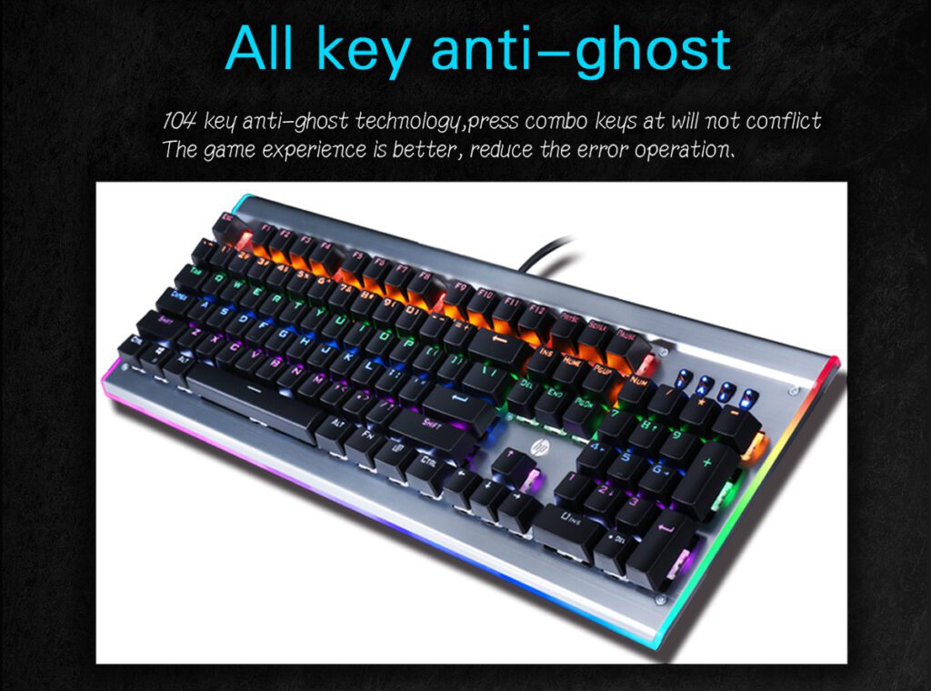 HP GK520 RGB MECHANiCAL GAMiNG KEYBOARD WiTH BLUE SWiTCH