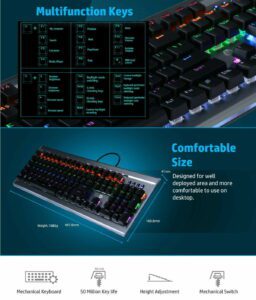 HP GK520 RGB MECHANiCAL GAMiNG KEYBOARD WiTH BLUE SWiTCH 6