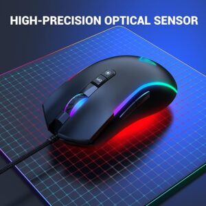 EKSA EM110 USB RGB GAMiNG MOUSE 8000 DPI 7 PROGRAMMABLE MiCE 6