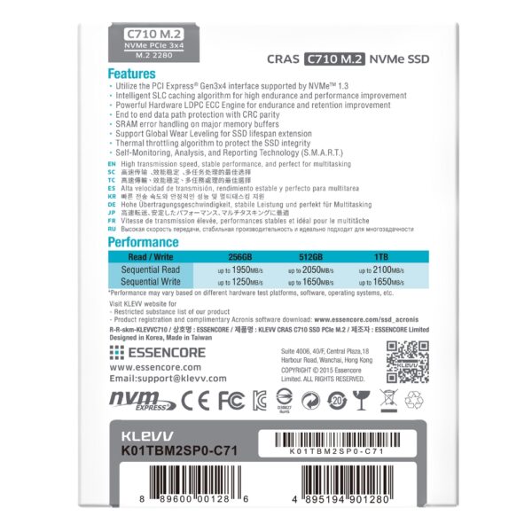 KLevv CRAS C710 512GB 2280 NVMe M.2 SSD (1 YEAR WARRANTY) 1011 (6)