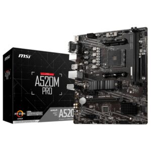 AMD RYZEN MoTHERBOARD MSI A520M PRO MiCRO ATX 102