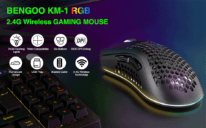 BENGOO KM-1 WiRELESS 2.4G GAMiNG MOUSE RGB RECHARGEABLE MiCE 8