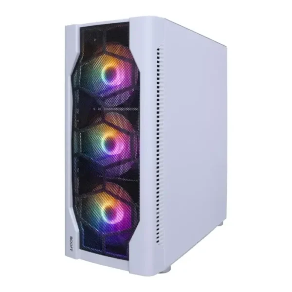 BOOST LION GAMiNG PC CASE WHiTE WITH 4 RGB FAN 1