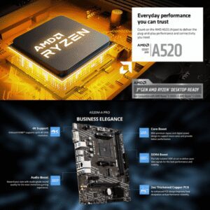 MSI A520M-A PRO AMD RYZEN MOTHERBOARD AM4 Micro ATX 5