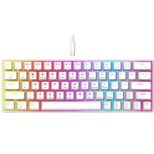 T-WOLF T60 RGB MECHANiCAL GAMiNG KEYBOARD WHiTE BLUE SWITCH 4