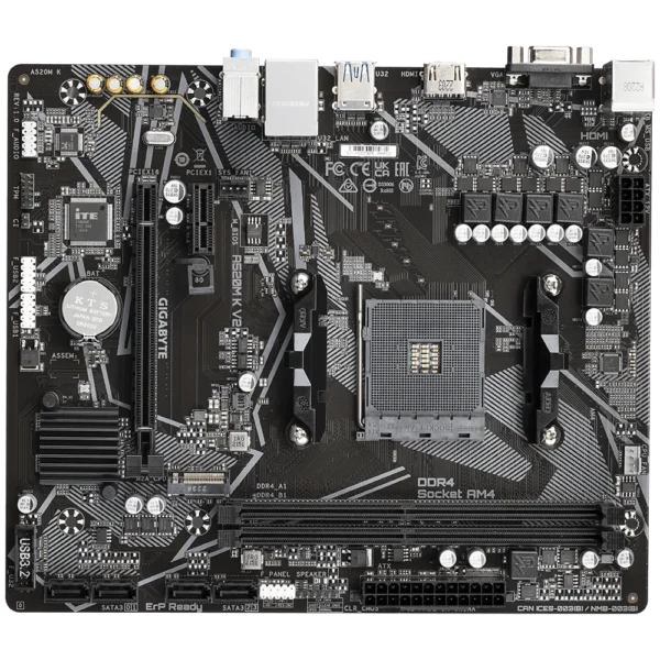 A520 AMD RYZEN MoTHERBOARD GiGABYTE A520M K V2 MiCRO ATX 3