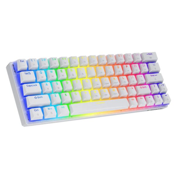 TEZARRE TK-63 Pro RGB WiRELESS MECHANiCAL GAMiNG KEYBOARD WH 104