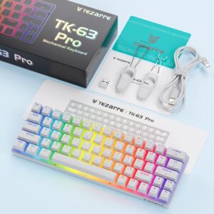 TEZARRE TK-63 Pro RGB WiRELESS MECHANiCAL GAMiNG KEYBOARD WH 7