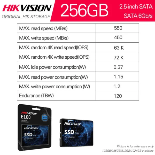 256GB SSD HIKVISION E100 2.5 SATA NEW WiTH 1 YEAR WARRANTY 1011