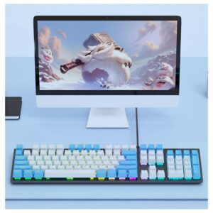 FUHLEN K1 RGB MECHANiCAL GAMiNG KEYBOARd BLUE EDiTiON WiTH BLUE Cherry MX 109