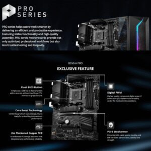 MSI B550-A PRO AMD Ryzen MOTHERBOARD AM4 FULL ATX BoX PACK 9