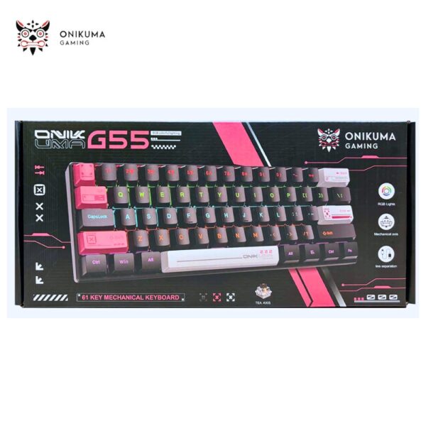 ONiKUMA G55 RGB MECHANiCAL GAMiNG KEYBOARD BLACK BROWN SWiTCH 101